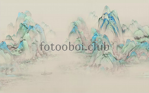 горы, деревья, природа